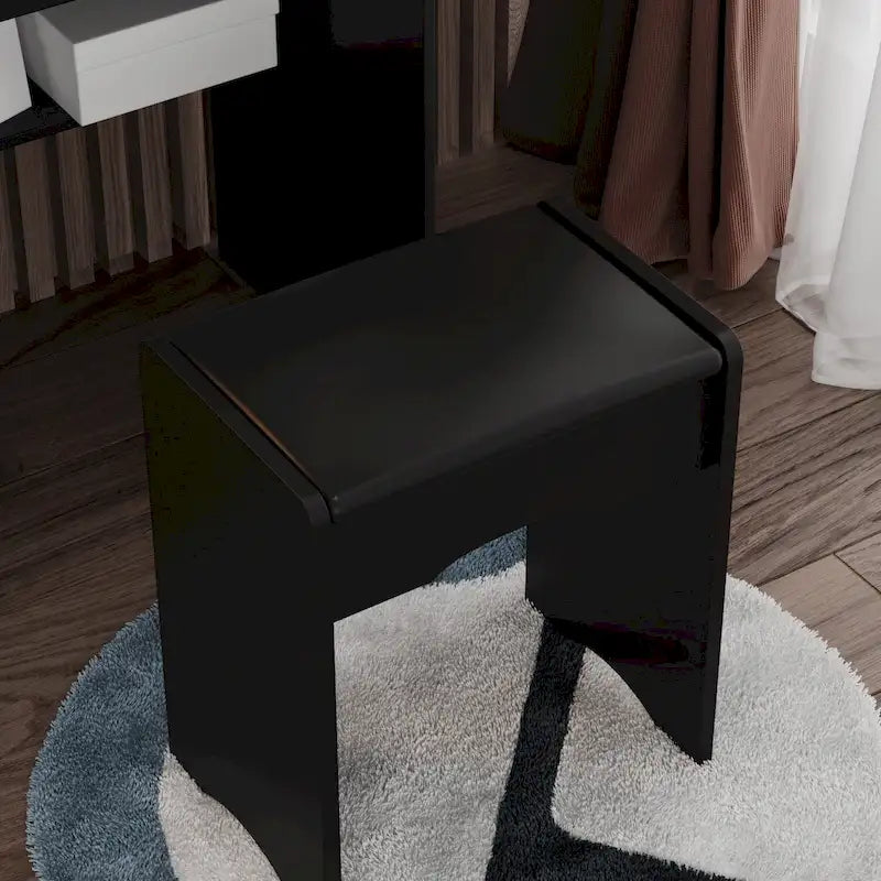 Ensemble de coiffeuse Timechee avec miroir coulissant éclairé - 33L x 15.7l x 52.4H