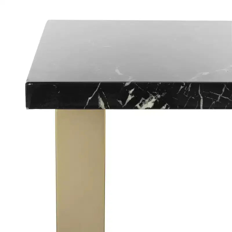 Table basse carrée avec pieds en forme de boucle