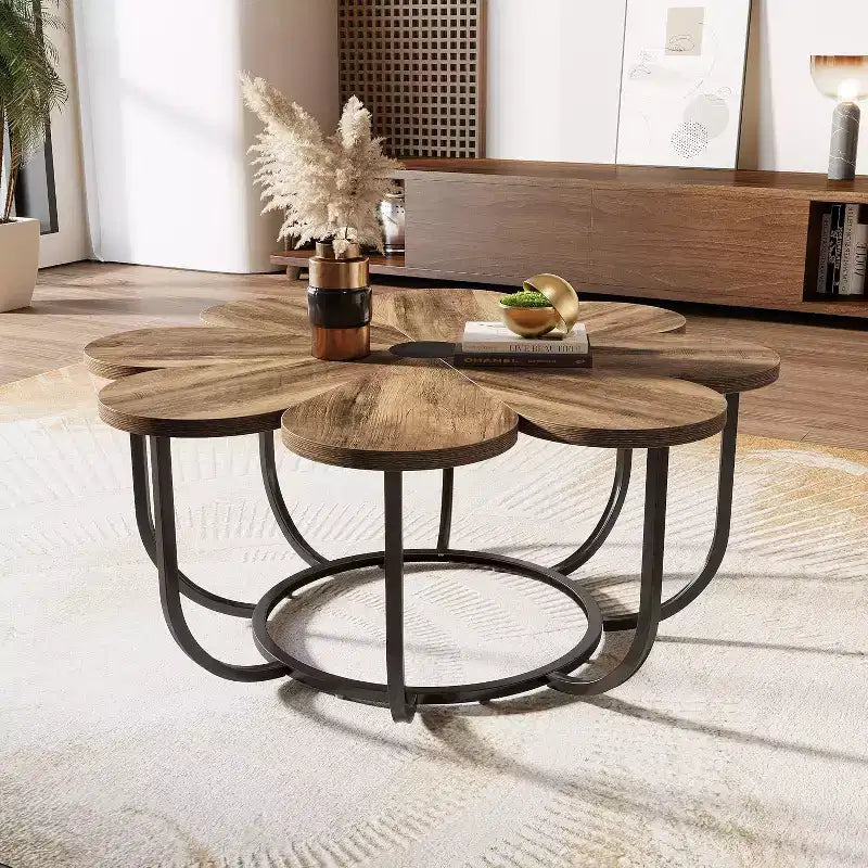 Table basse moderne en forme de fleur de 100 cm