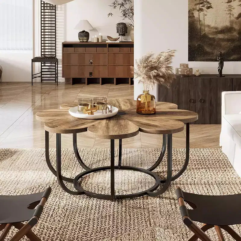 Table basse moderne en forme de fleur de 100 cm