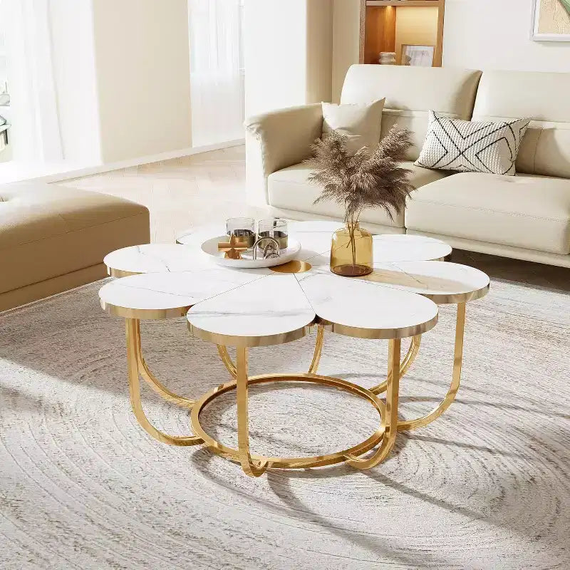 Table basse moderne en forme de fleur de 100 cm