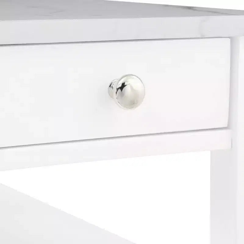 Table d'appoint de chevet avec 1 tiroir et étagères