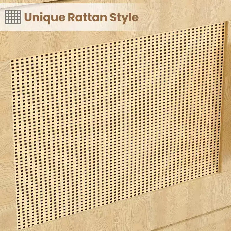 Étagère à livres en rotin à 5 niveaux avec armoire de rangement et porte, bibliothèque industrielle de 180,6 cm de haut, bibliothèque à 5 étagères avec cadre en métal