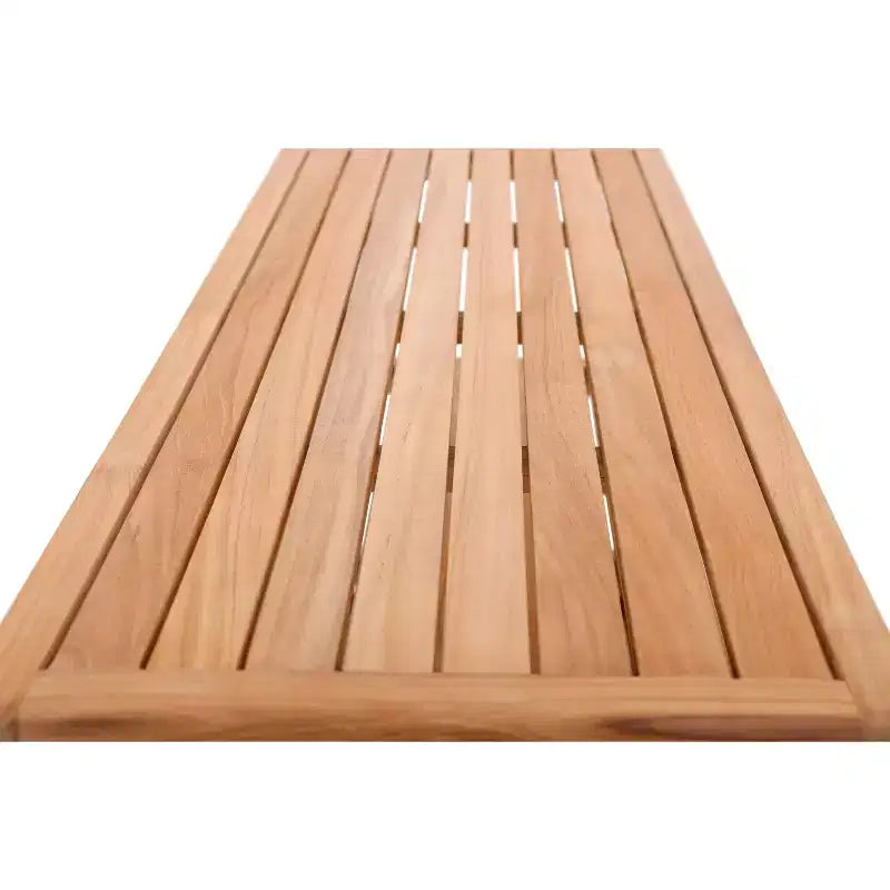 Banc de douche et de rangement pour spa/salle de bain/extérieur en teck naturel 28 ou 40 avec étagères – Beige