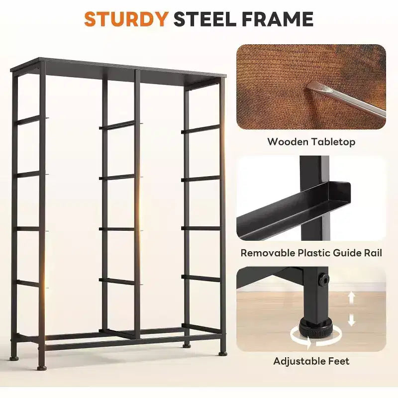 Commode verticale à 10 tiroirs - Commode de rangement en tissu rustique de 80 cm de large pour chambre à coucher/chambre d'enfant, cadre en acier