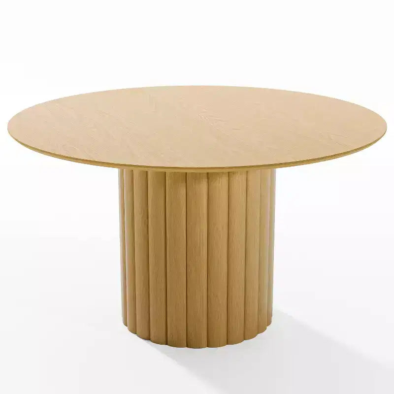 Table à manger ronde en bois de style Mid-Century pour 4 personnes - Bois naturel